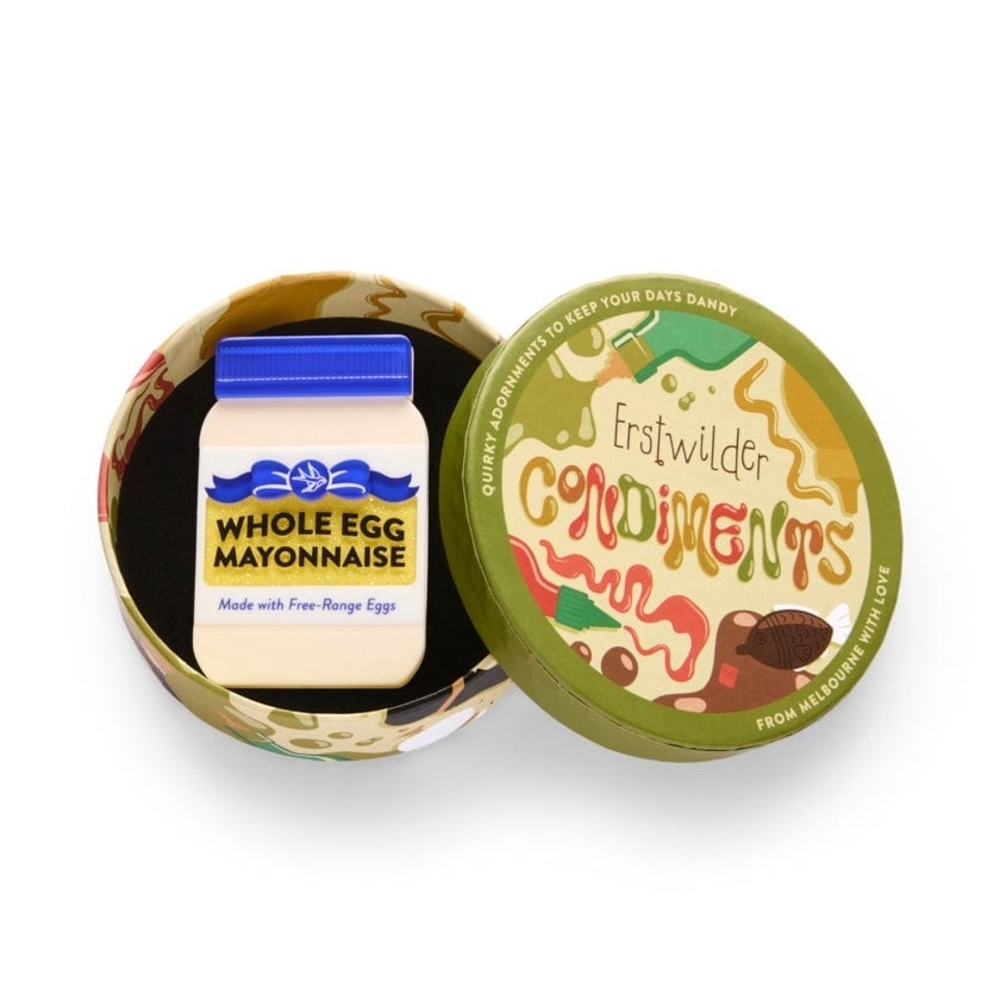 Erstwilder Spread the Word Brooch Mayonnaise